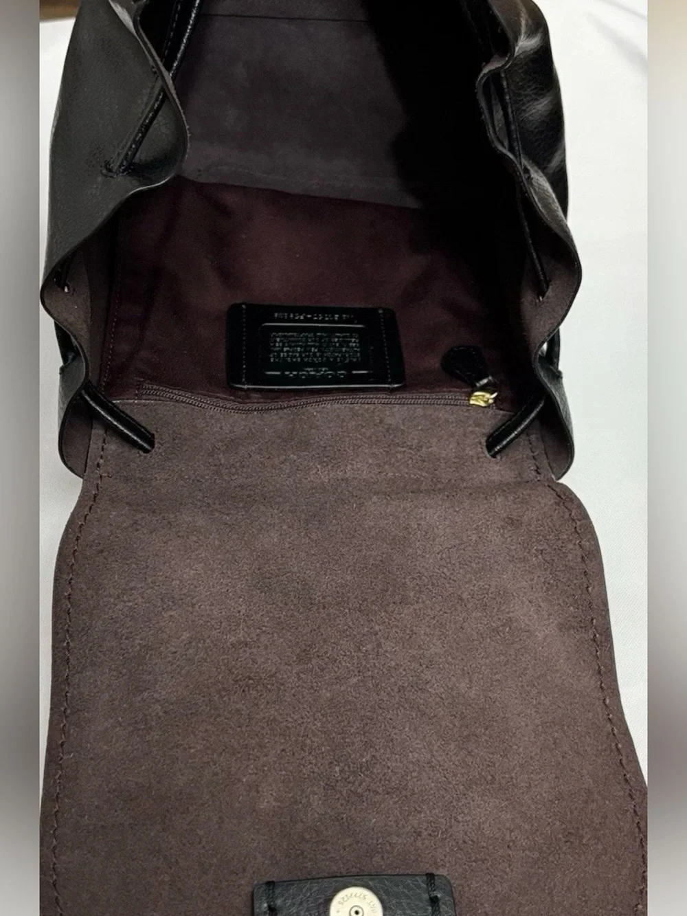 Coach Derby Black Oxblood Pebbled Leather Backpack.